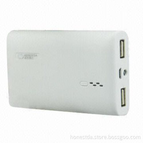 Dual-USB Port Wireless Power Bank with 6,600mAh Capacity, 5V DC/1A Input